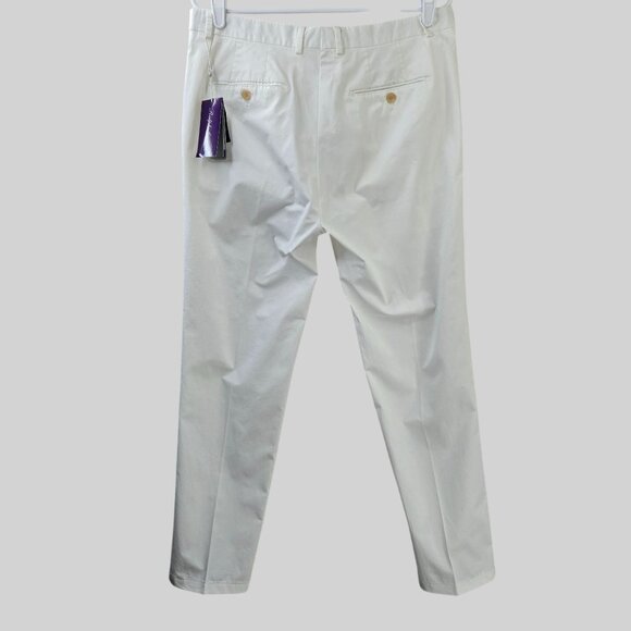 Ralph Lauren Purple Lable Dress Pants Sz 34 White Minimalist Straight Leg Chino - Picture 5 of 13